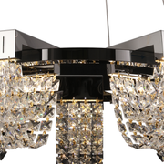 Candelabru Cristal LED 15W, STRATUS Magno , Diametru 50cm, Crom Lucios, Lumina Calda Neutra Rece 3000K/4000K/6000K Inaltime Reglabila, Metal si Cristal Candelabre Cristal Default Title Alessandro Design