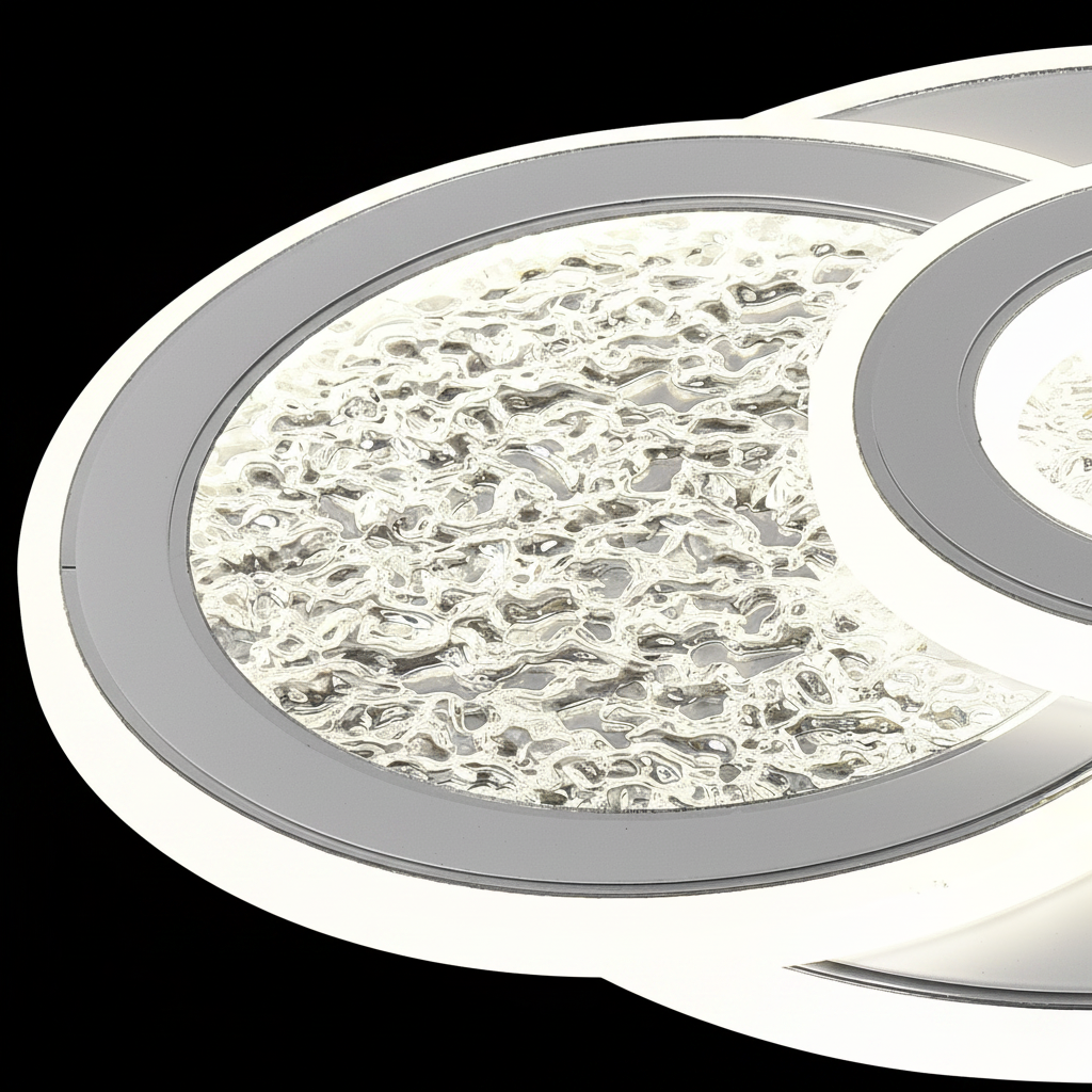 KOMPACTO LED Chandelier 47W, 3 Circles, Cold/Warm/Neutral light, White LED Chandeliers Default Title Alessandro Design
