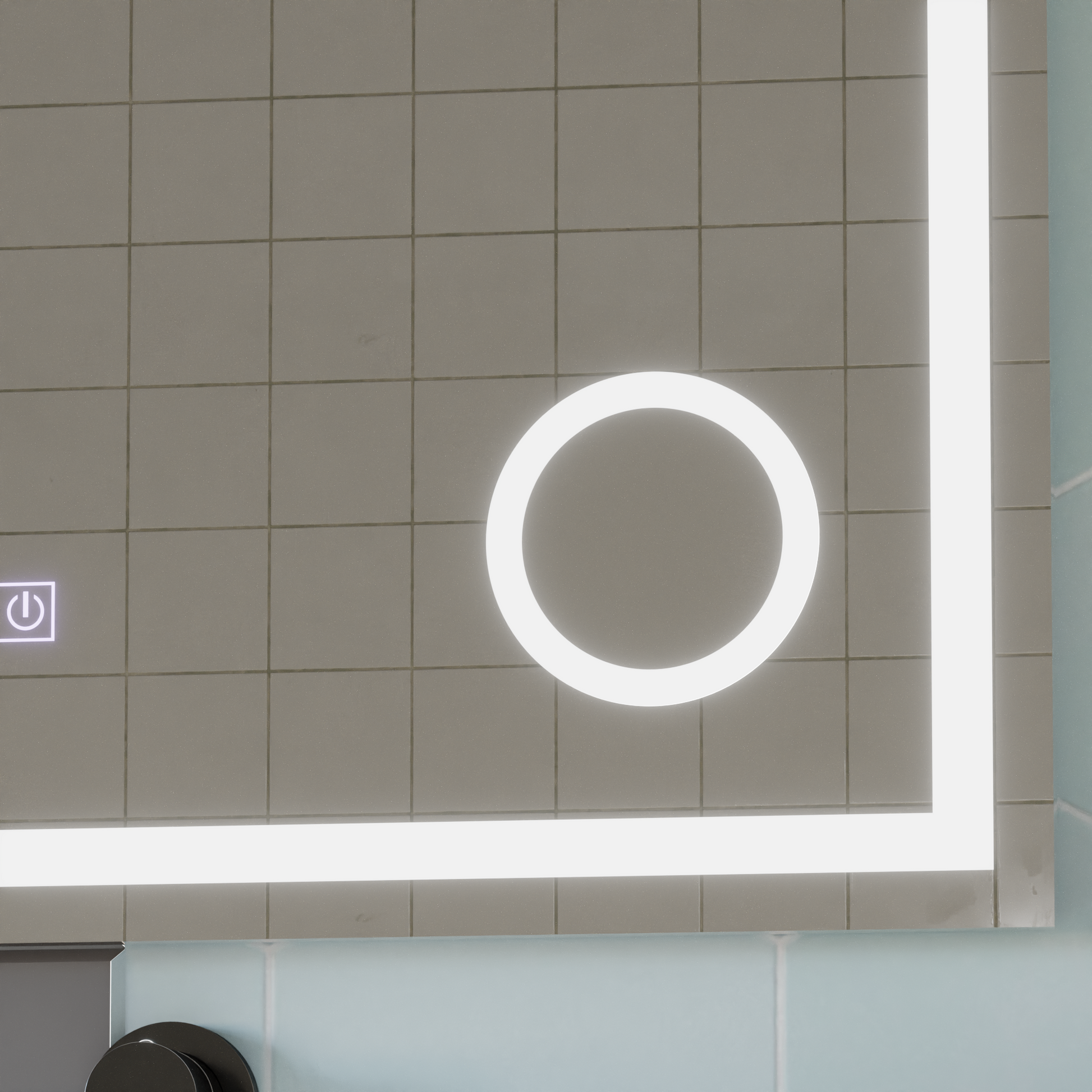 LED Touch Mirror NIVERA De-fogging System, Clock and Temperature 80x60 cm Cosmetic Magnifier Mirrors Korman S Default Title Alessandro Design