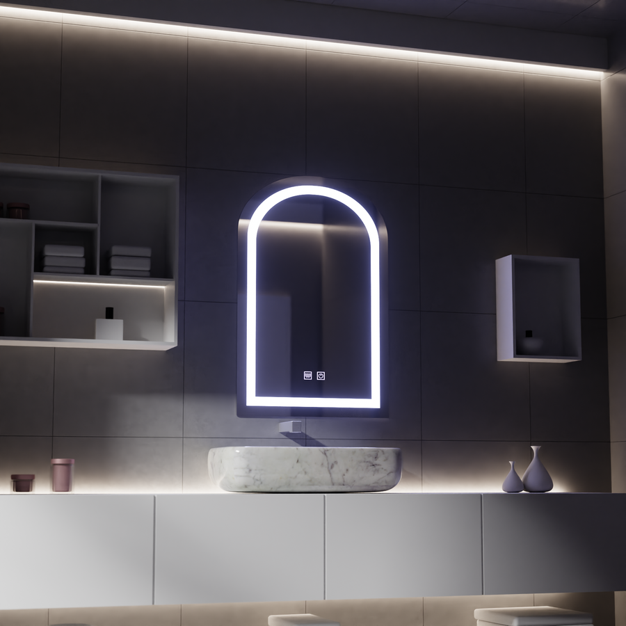 Touch LED mirror with defogging function, 80x50cm Mirrors Korman E Default Title Alessandro Design