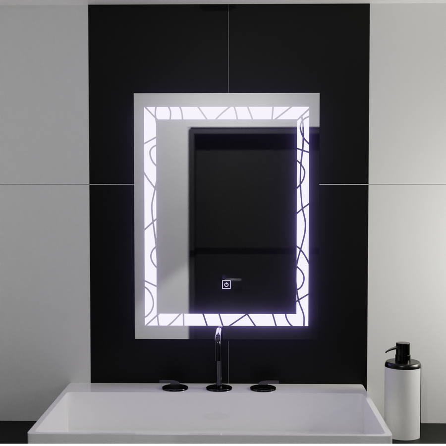 Rectangular LED mirror, 60x80cm, Deco Frame Basic Touch Mirrors Korman C Default Title Alessandro Design
