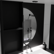 Oglinda LED Semiluna FELHOLD, 160x80cm, Sistem Touch, Lumina Rece 6000K, Dimabila