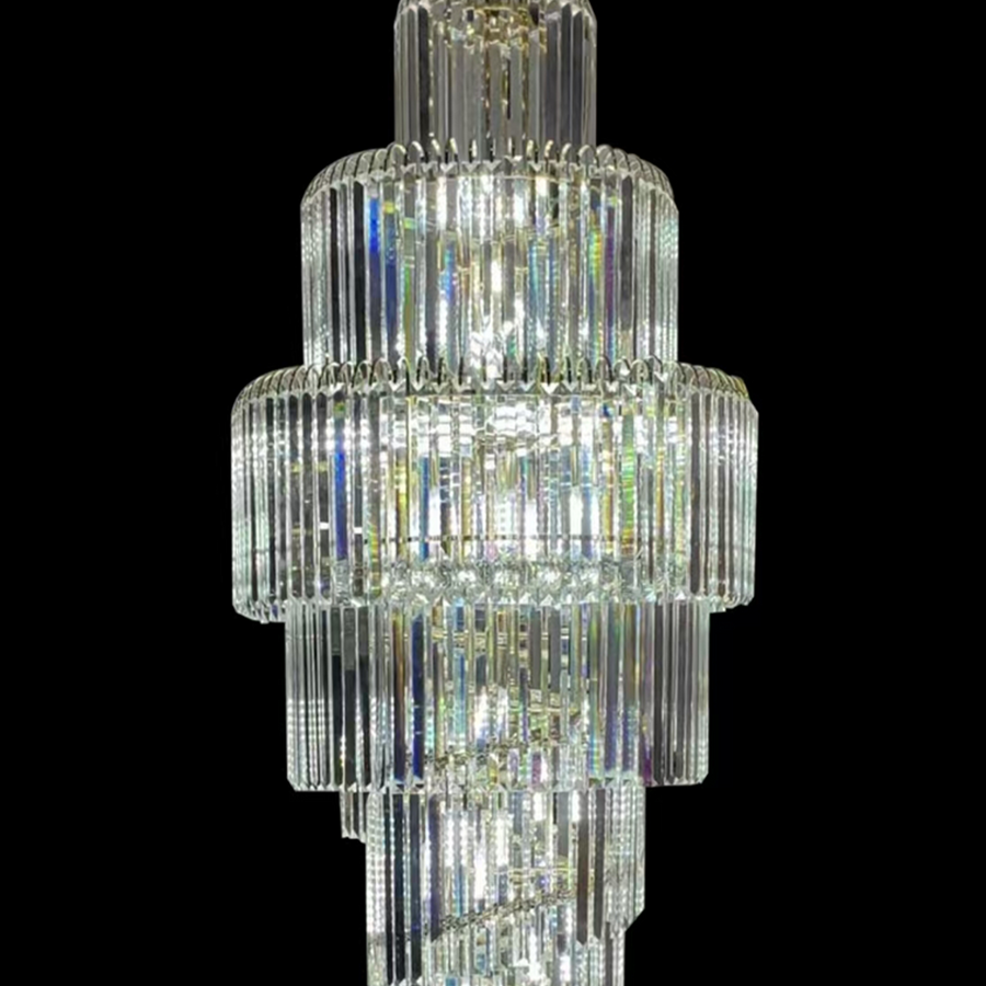 Candelabru Cristal CC8043/600H1800GD, Diametru 60cm, Inaltime 180cm, Auriu Lucios, Inaltime Reglabila, Design Elegant Candelabre Cristal Default Title Alessandro Design