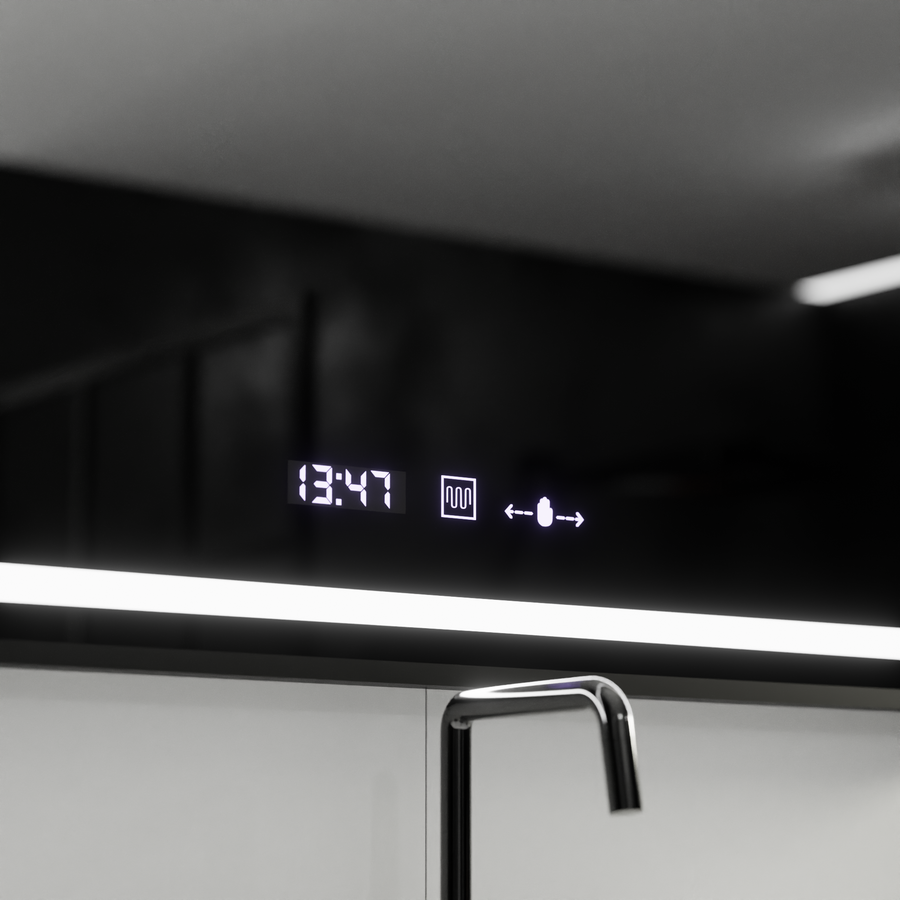 Rectangular LED Mirror, 120x80cm, Verite Majeste Noir Motion Glow Marcello, De-fogging System, Clock & Thermometer, Dimable Mirrors Marcello Default Title Alessandro Design