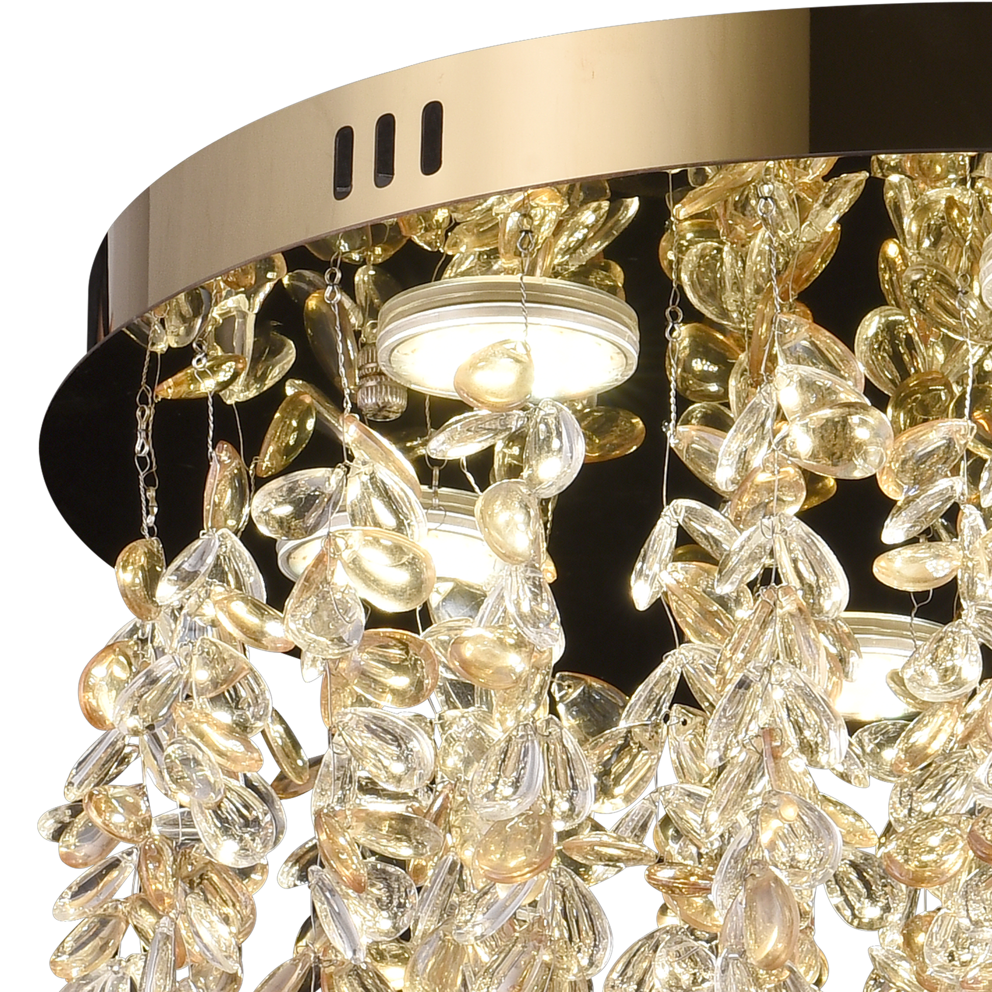 Candelabru LED Cristal LLC213/400GD Rotund, 22W, Lumina Rece/Calda/Neutra, Cristal, Auriu Candelabre Cristal Default Title Alessandro Design