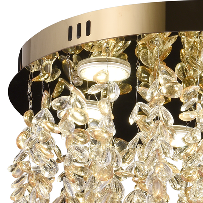 Candelabru LED Cristal LLC213/400GD Rotund, 22W, Lumina Rece/Calda/Neutra, Cristal, Auriu Candelabre Cristal Default Title Alessandro Design