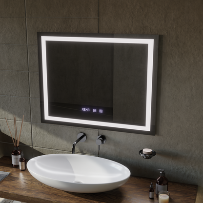 LED Touch MODENA Mirror De-fogging System, Clock and Temperature 80x60 cm Mirrors Korman S Default Title Alessandro Design