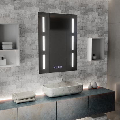 Mirror LED Touch Erich S86/60X80 Defogging System, Clock and Temperature 60x80 cm Mirrors Korman S Default Title Alessandro Design