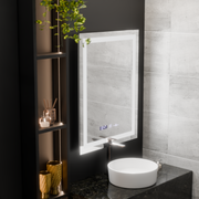 Rectangular LED mirror, 75x90cm, Verite MotionGlow Marcello, Demister System, Clock & Thermometer, Dimable Mirrors Marcello Default Title Alessandro Design