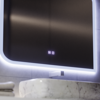CLARIVO LED Mirror Rectangular, 80X60cm, Touch, Demister System Mirrors Korman E Default Title Alessandro Design