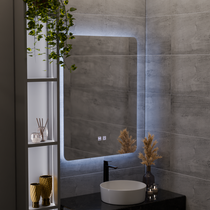 Touch Alexandra LED Mirror, Demister System 45X60cm Korman Mirrors E Default Title Alessandro Design