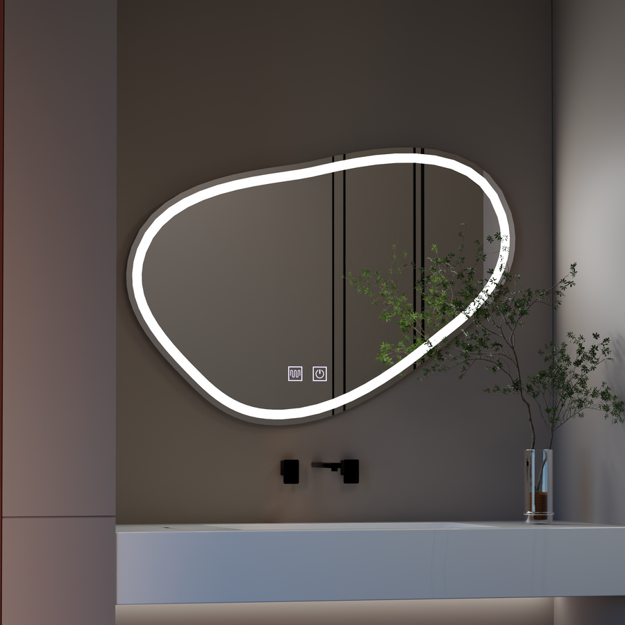 LED Touch Quassare Mirror, Demister System 90x65 cm Mirrors Korman E Default Title Alessandro Design