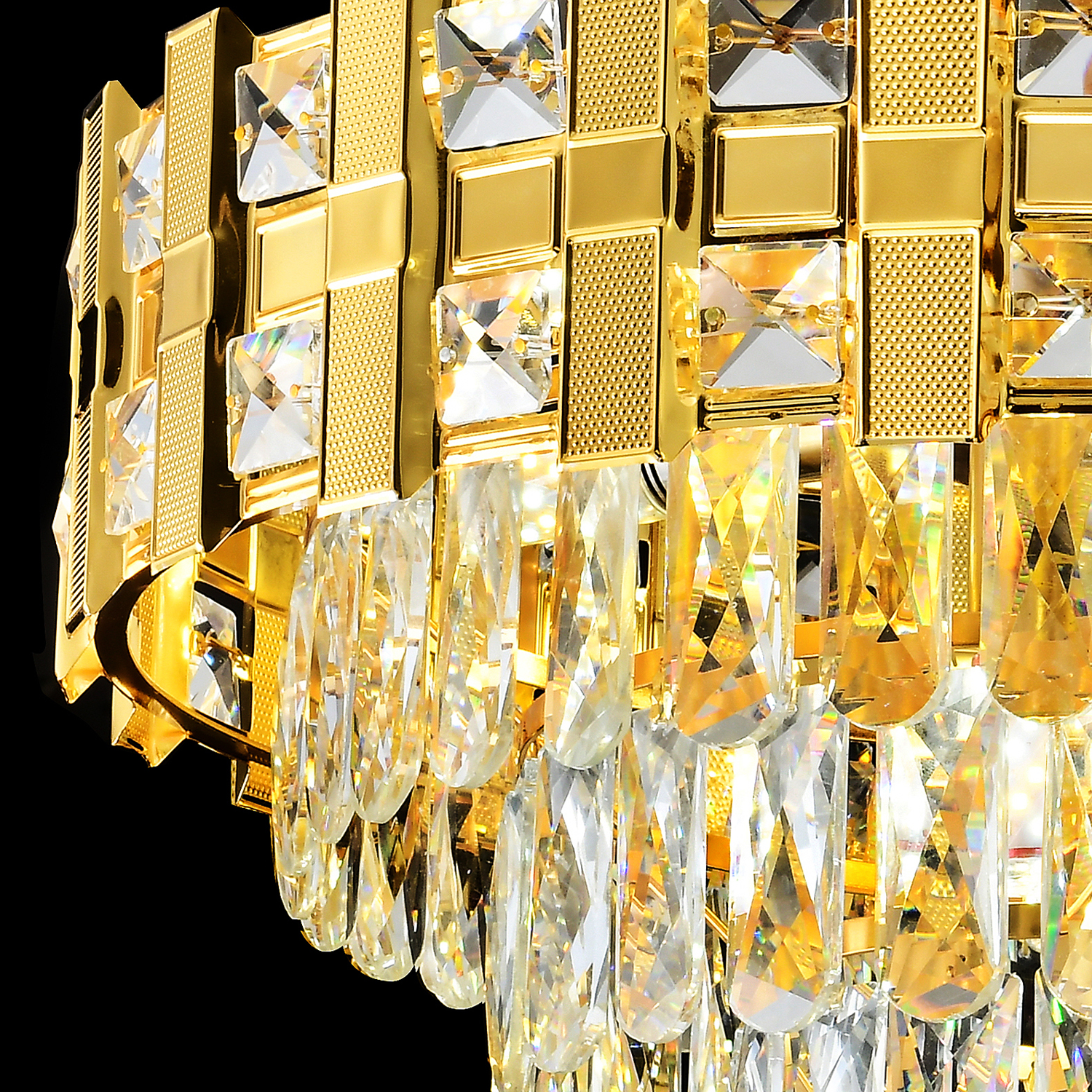 Candelabru Cristal BRAN Mango 8xE14, Diametru 60cm, Auriu Lucios, Inaltime Reglabila Candelabre Cristal Default Title Alessandro Design