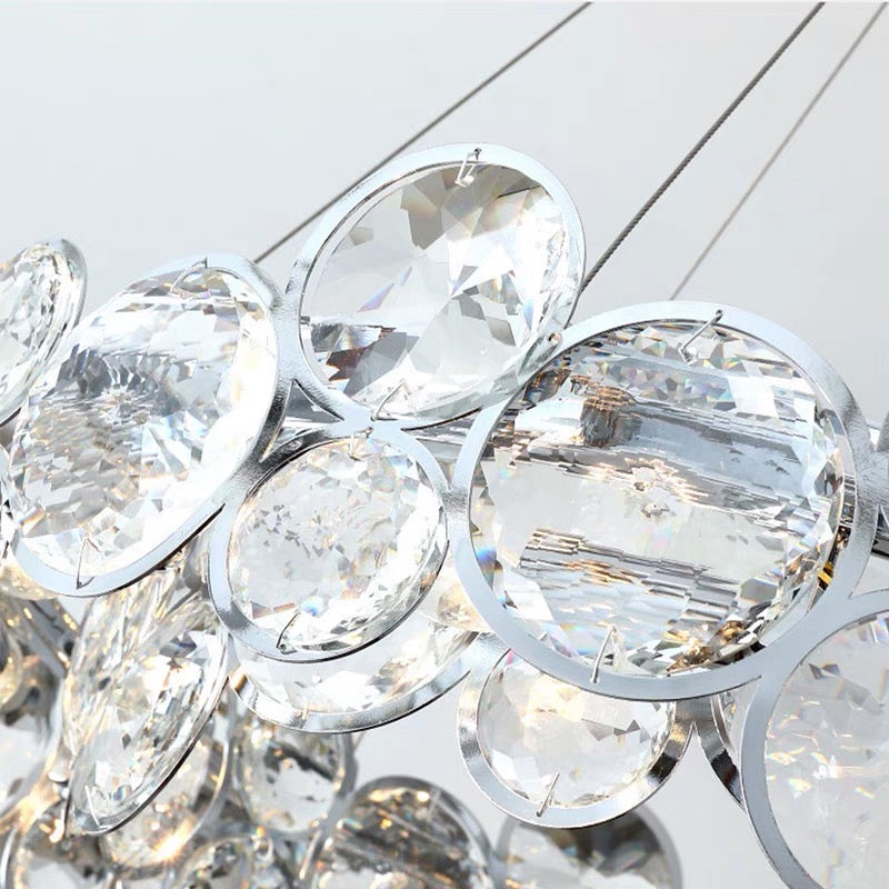 Angelica Crystal Chandelier 6XE14 Silver, Diameter 49cm, Adjustable Height Modern Chandeliers Default Title Alessandro Design