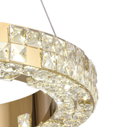Lustra LED cu Telecomanda, LLC135/1GD, Cristal si Metal, 29W, 1 Cerc, Dimabila, Inaltime Reglabila, Lumina Rece/Calda/Neutra, Iluminat Luxos Lustre LED cu Telecomanda Default Title Alessandro Design