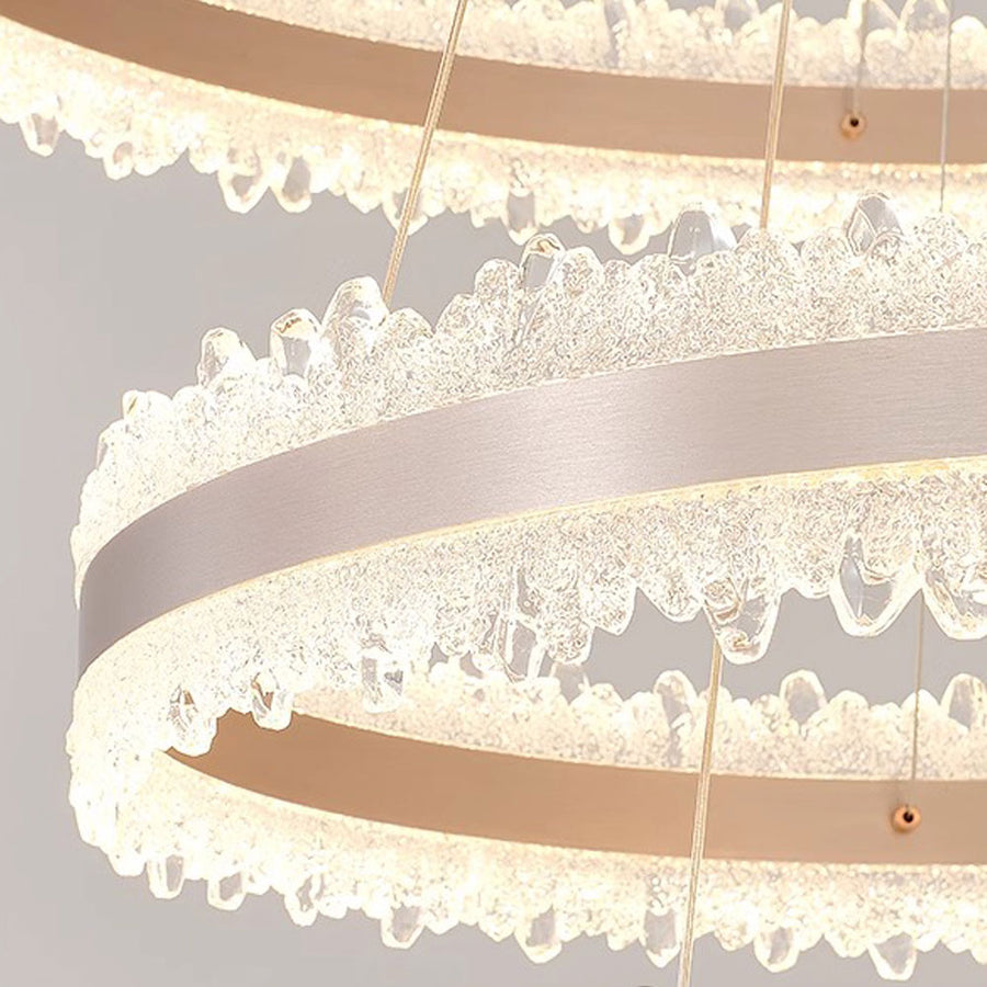 Lustra LED suspendata cu Telecomanda NIVALIS Duo 127W, Cercuri 60x80cm, lumina Rece/Calda/Neutra, Dimabila,Inaltime Reglabila, Auriu Lustre LED cu Telecomanda Default Title Alessandro Design