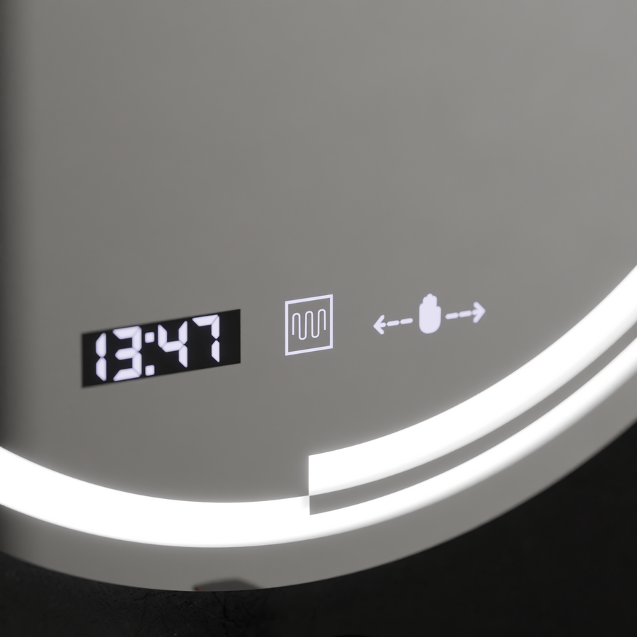 LED Round Mirror, 60cm, MotionGlow Sensor Consuel Marcello, De-fogging System, Clock & Thermometer, Dimable Mirrors Marcello Default Title Alessandro Design