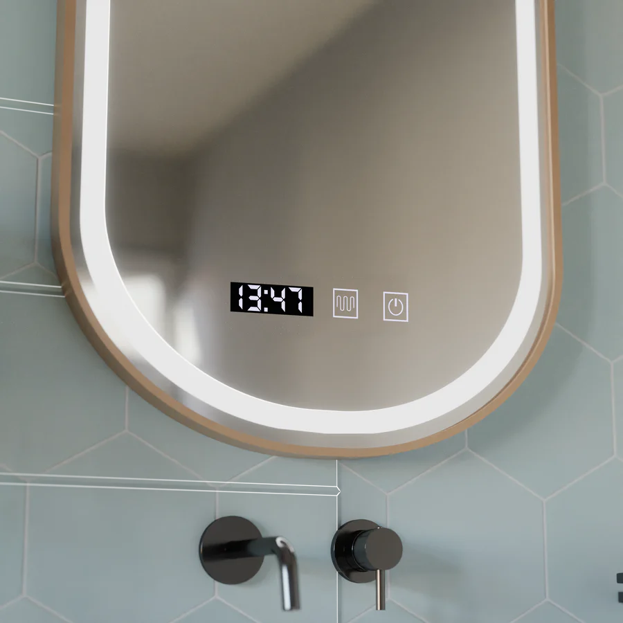 Oval LED mirror, 50x80cm, Roven Marcello MotionGlow sensor, De-fogging system, Clock & Thermometer, Dimable Mirrors Marcello Default Title Alessandro Design