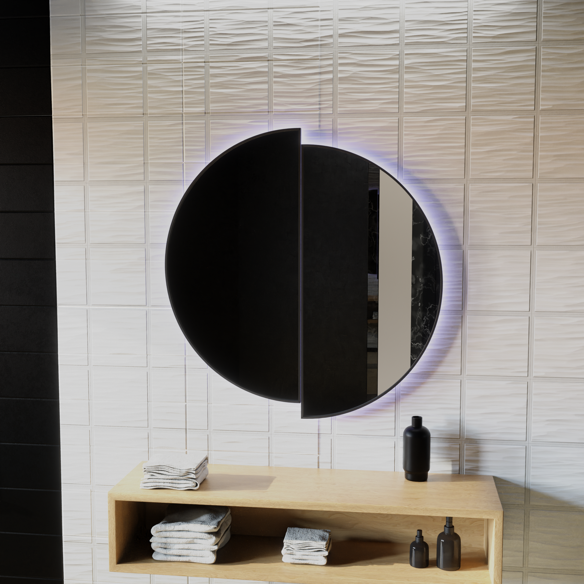 LED Touch Mariah Mirror Demist System 60X60cm Mirrors Korman E Default Title Alessandro Design