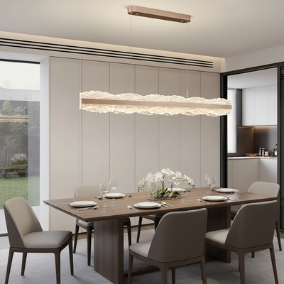 Suspended LED chandelier with remote control NIVALIS 55W, Length 120cm, Cold/Warm/Neutral light, Dimmable, Height Adjustable, Gold
