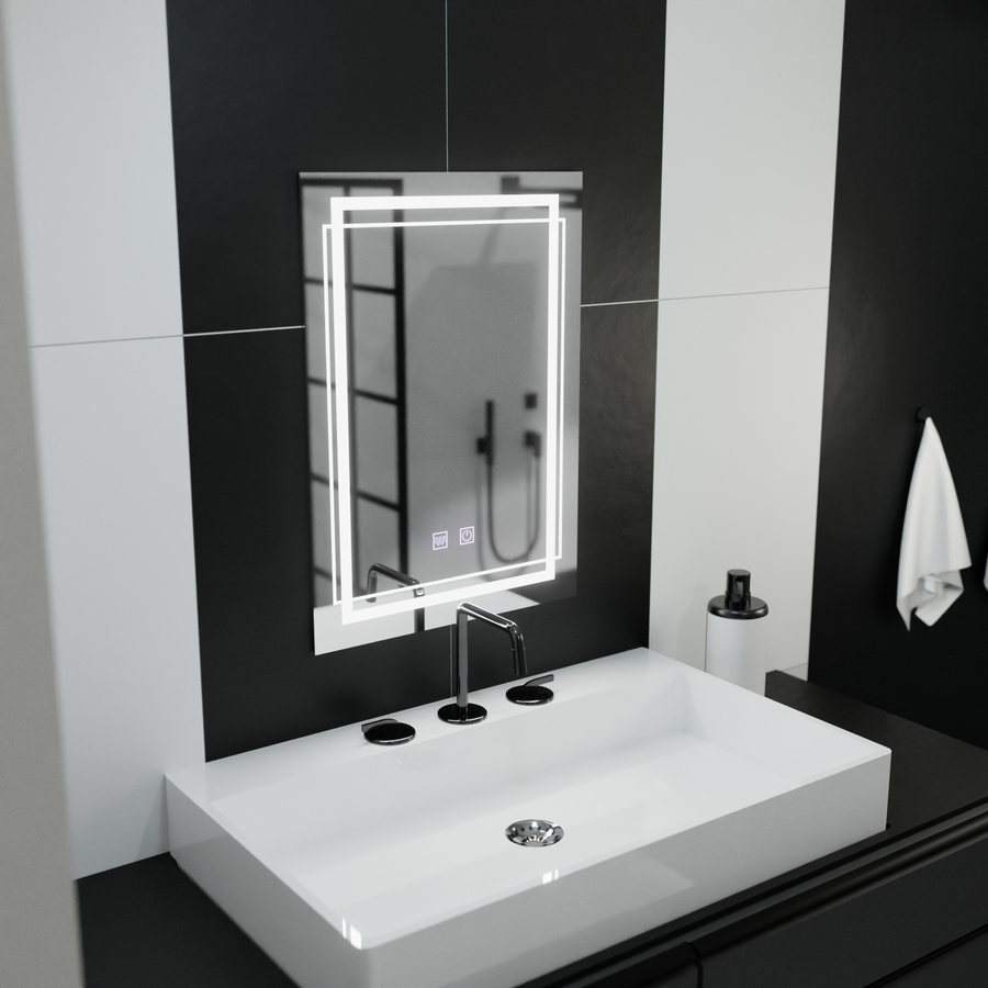 Rectangular LED mirror, 60x80cm, KOVEN Touch, Demister System, Dimmable Mirrors Korman E Default Title Alessandro Design