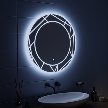 Mirror LED Touch ASTRIX, 60cm, 6000K, Dimmable, Demister System Mirrors Korman E Default Title Alessandro Design