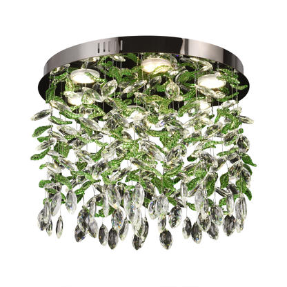 Candelabru LED Cristal LLC211/400GN Rotund, 22W, Lumina Rece/Calda/Neutra, Cristale Verzi, Crom Lucios Candelabre Cristal Default Title Alessandro Design