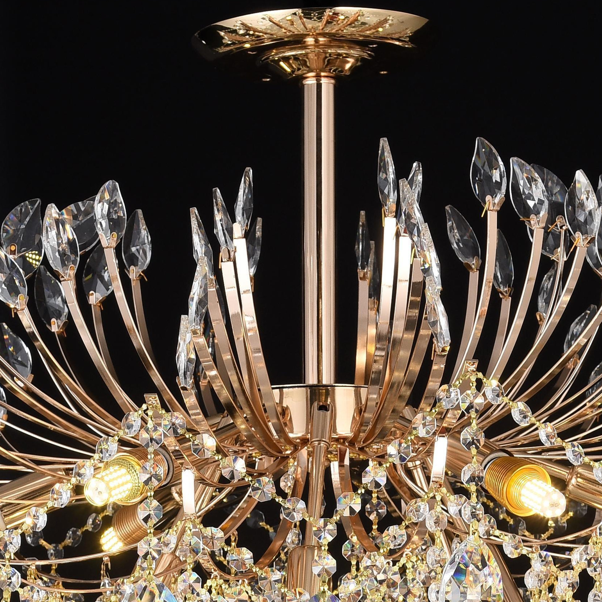 Candelabru Cristal CC9313/12FGD, 12x E14, Diametru 50cm, Auriu Candelabre Cristal Default Title Alessandro Design