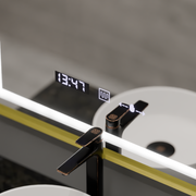 Rectangular LED Mirror, 75x90cm, Verite Royale Gold MotionGlow Marcello, De-fogging System, Clock & Thermometer, Dimable Mirrors Marcello Default Title Alessandro Design