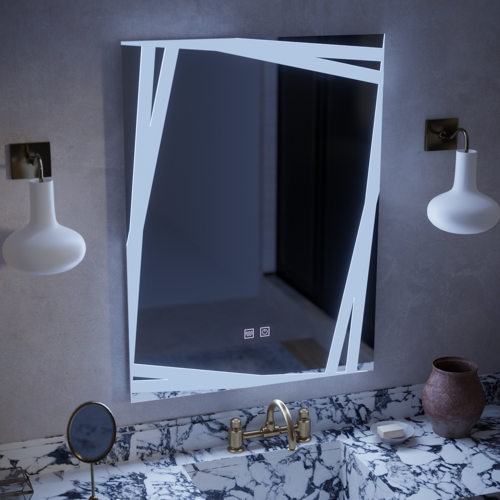 Mirror LED Touch Infinitum Demist System 60X80cm Mirrors Korman E Default Title Alessandro Design