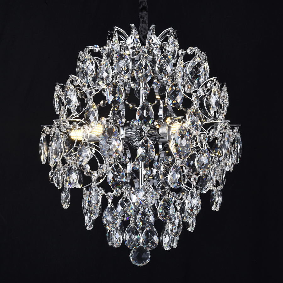 Candelabru Cristal CRYSTARA Nobile, 5x E14, Diametru 40cm, Crom Lucios Candelabre Cristal Default Title Alessandro Design