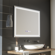 Rectangular LED Mirror, 100x75cm, Verite MotionGlow Marcello, De-fogging System, Clock & Thermometer, Dimable Marcello Mirrors Default Title Alessandro Design