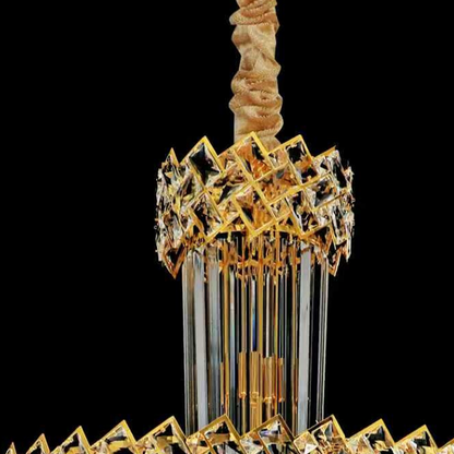 Crystal Chandelier CC800/700X2100GD, 33xE14, Diameter 70cm, Height 210cm, Shiny Gold, Adjustable Height, Elegant Design Crystal Chandeliers Default Title Alessandro Design