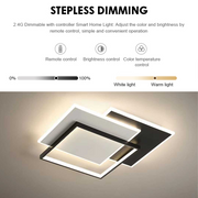 LED chandelier with remote control CHIARA 98W, 3 Squares, Cold/Warm/Neutral light, Dimmable, Black LED chandeliers with remote control Default Title Alessandro Design