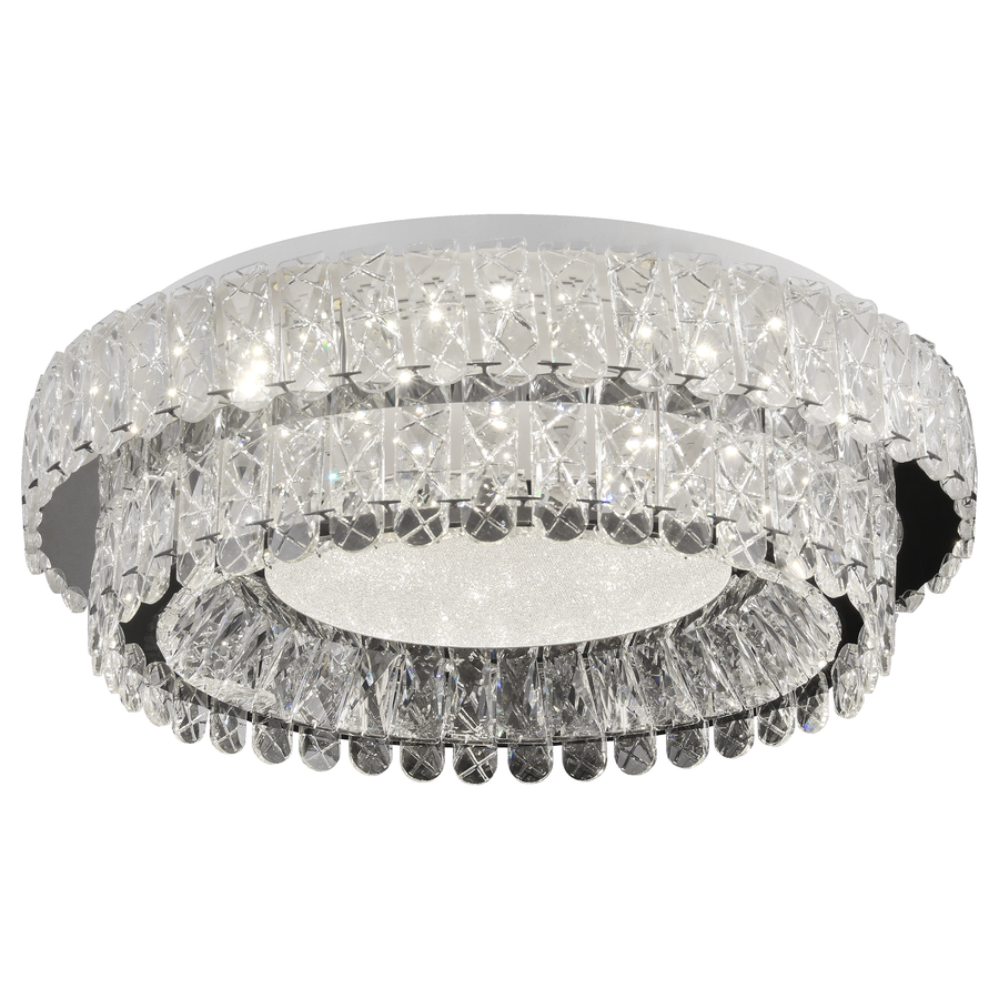 Lustra LED cu Telecomanda, LLC153/500CH, Cristal si Metal, 59W, 1 Cerc, Dimabila, Inaltime Reglabila, Lumina Rece/Calda/Neutra, Iluminat Luxos Lustre LED cu Telecomanda Default Title Alessandro Design
