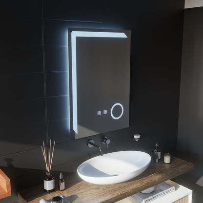 Rectangular LED Mirror, 60x80cm, Linea Touch, Demister System, Dimmable Mirrors Korman E Default Title Alessandro Design