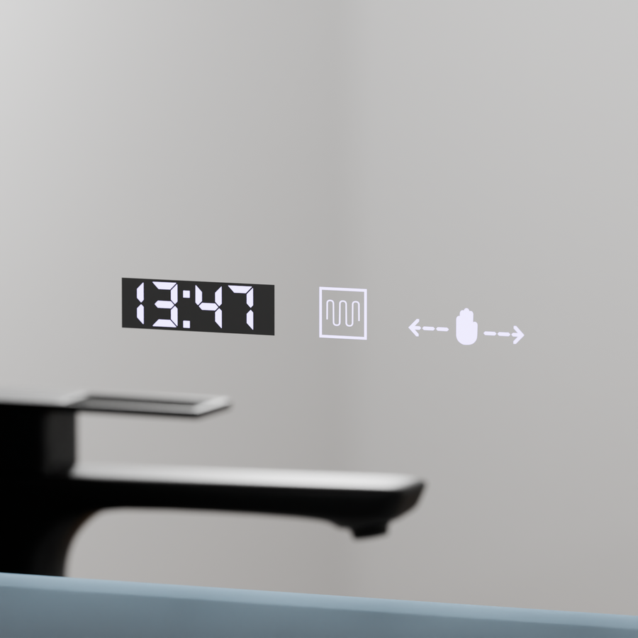Oglinda LED Rectangulara, 80x60cm, ELANCEE Senzor MotionGlow Marcello, Sistem Dezaburire, Ceas & Termometru, Dimabila Oglinzi Marcello Default Title Alessandro Design