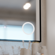 LED mirror MotionGlow Sofia sensor with defogging function Thermometer Clock 110x75 cm Dimmable Warm/Cold/Neutral Light, Brushed Black Frame, Marcello Funghi Collection Marcello Mirrors Default Title Alessandro Design