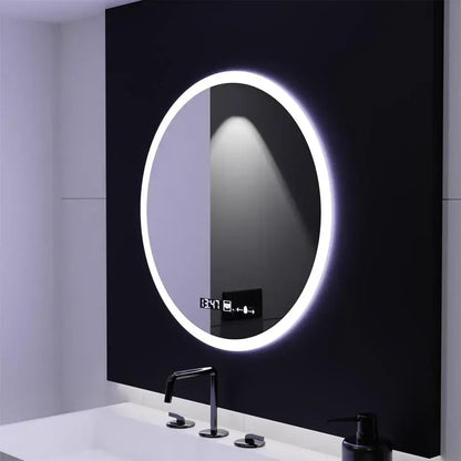 LED Round Mirror 50cm Giulia Sensor MotionGlow Marcello De-fogging System Clock & Thermometer Dimabila Mirrors Marcello Default Title Alessandro Design
