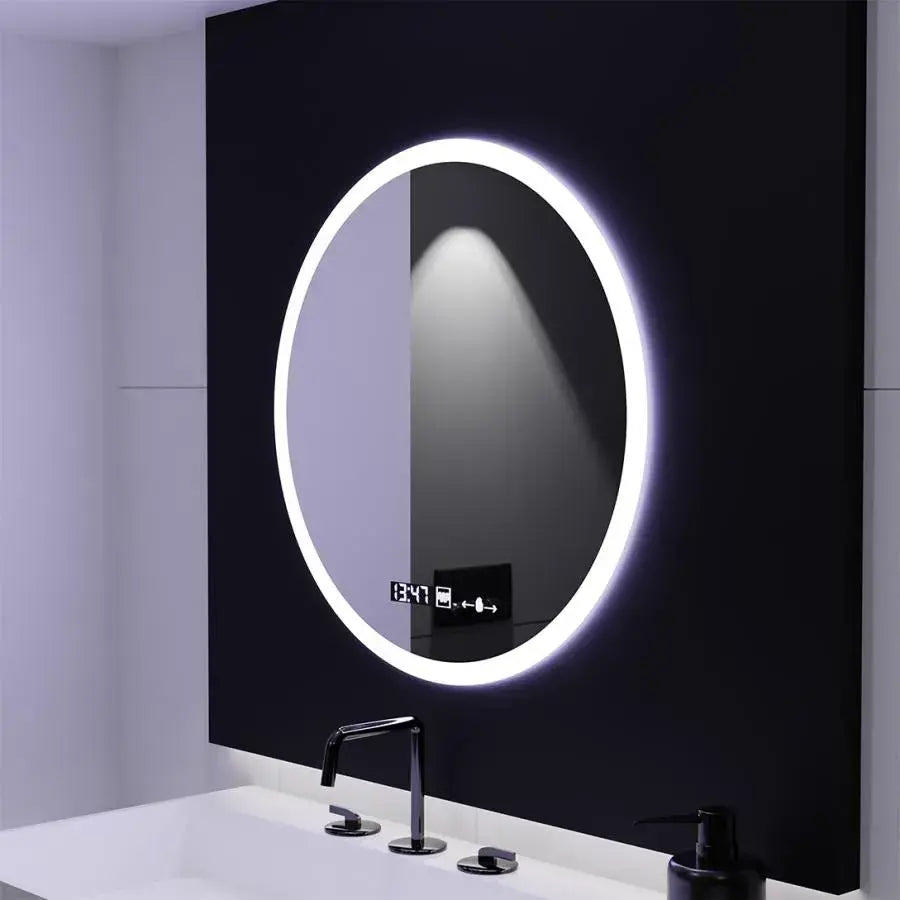 LED Round Mirror 50cm Giulia Sensor MotionGlow Marcello De-fogging System Clock & Thermometer Dimabila Mirrors Marcello Default Title Alessandro Design