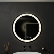 Round LED Mirror, 60cm, Celeste MotionGlow Marcello, Demister System, Clock & Thermometer, Dimmable, Warm Neutral Cold Light 3000K/4000K/6000K Marcello Mirrors Default Title Alessandro Design