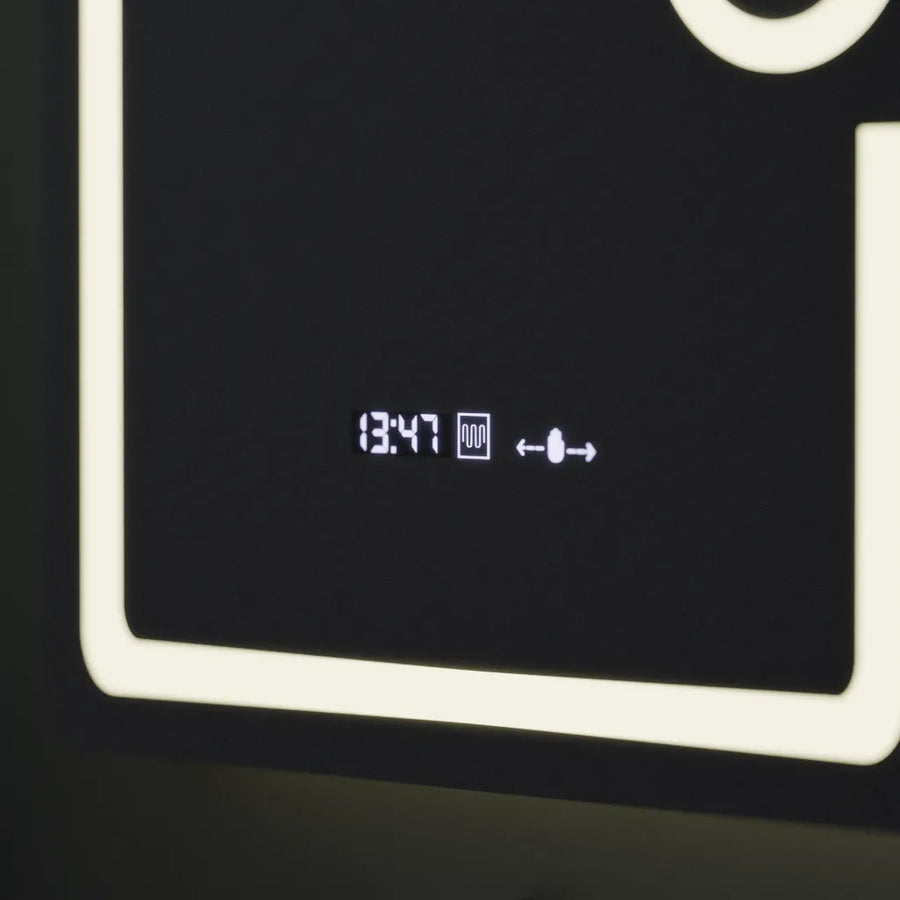 Rectangular LED mirror, 60x80cm, Eclat MotionGlow Marcello, Clock & Thermometer, Demister System, Cosmetic Magnifier, Dimabila Mirrors Marcello Default Title Alessandro Design
