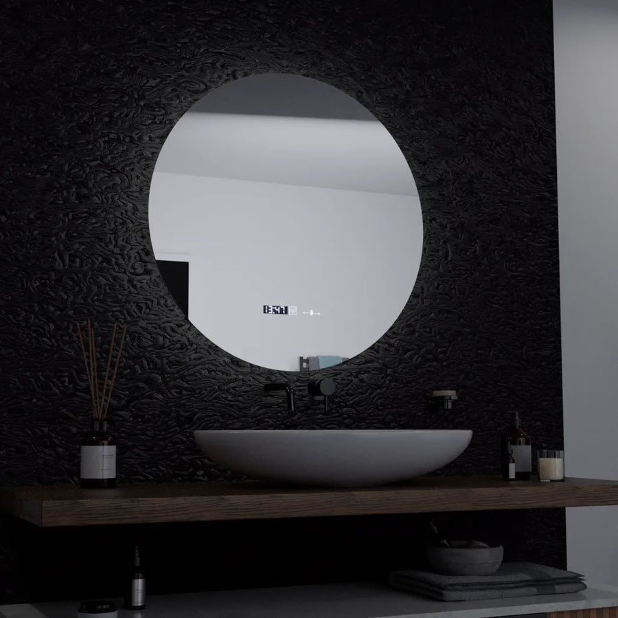 LED Round Mirror, 60cm, Serenite MotionGlow Marcello, De-fogging System, Clock & Thermometer, Dimable Mirrors Marcello Default Title Alessandro Design