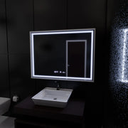 Rectangular LED Mirror, 120x80cm, Verite Imperial Silver Motion Glow Marcello, De-fogging System, Clock & Thermometer, Dimable Mirrors Marcello Default Title Alessandro Design