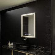 Rectangular LED Mirror, 60x80cm, Verite Imperial Silver Motion Glow Marcello, Demister System, Clock & Thermometer, Dimable Mirrors Marcello Default Title Alessandro Design