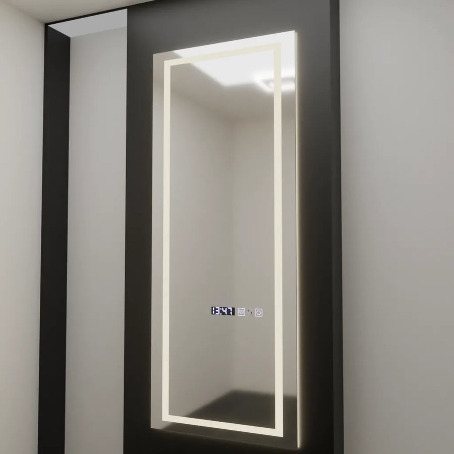 Rectangular LED Mirror, 60x150cm, Alessia Marcello Radar Sensor, De-fogging System, Clock & Thermometer, Dimabila, Dressing Couture Dressing Mirrors Default Title Alessandro Design