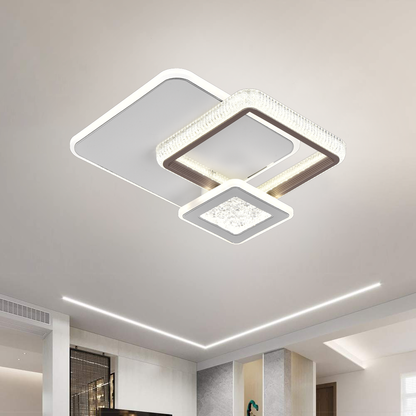 LED Chandelier NYXORA 51W, 3 Squares, Cold/Warm/Neutral light, White LED Chandeliers Default Title Alessandro Design