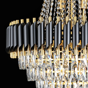 Crystal Chandelier CC900/800X1200, 23xE14, Diameter 80cm, Height 120cm, Shiny Gold and Black, Adjustable Height, Elegant Design Crystal Chandeliers Default Title Alessandro Design