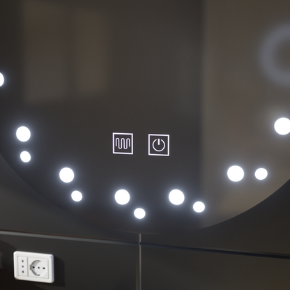 Mirror LED Touch Ivory Demist System 50X50cm Mirrors Korman E Default Title Alessandro Design