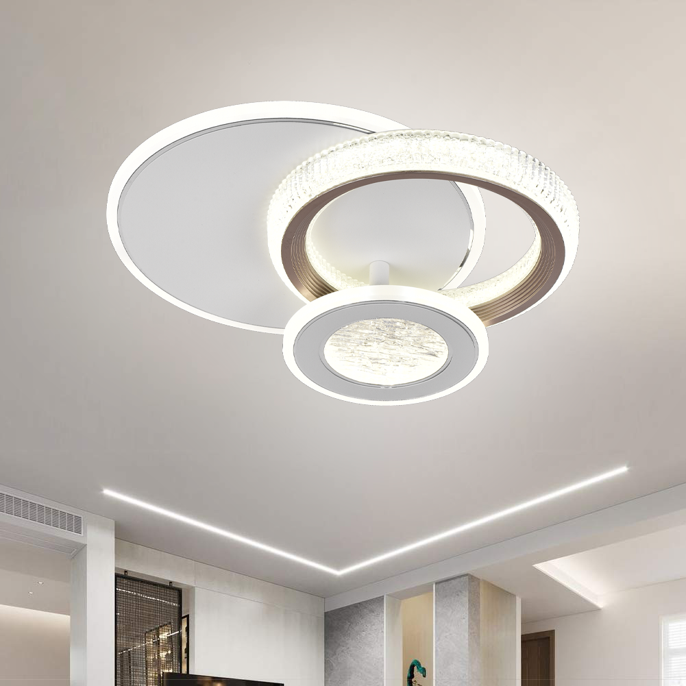 LED Chandelier NYXORA 44W, 3 Circles, Cold/Warm/Neutral light, White LED Chandeliers Default Title Alessandro Design